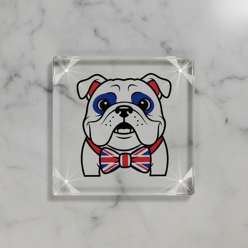 British Bulldog glass coaster