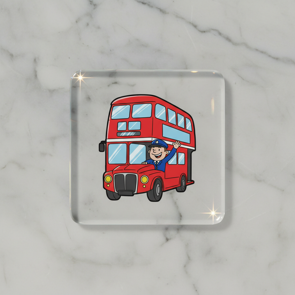Bus Driver glass coaster