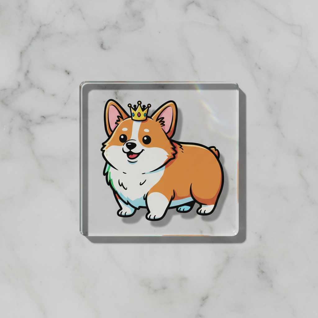 Royal Corgi glass coaster