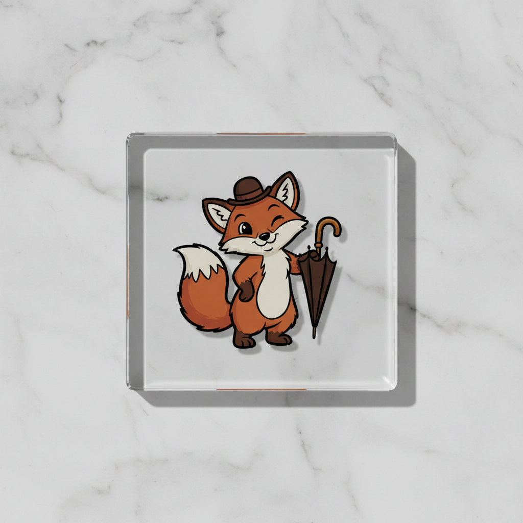 Dapper Fox glass coaster
