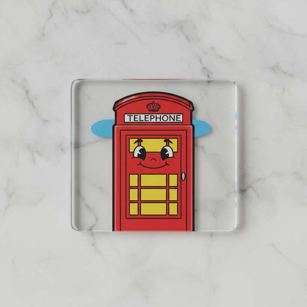 Phone Box glass coaster
