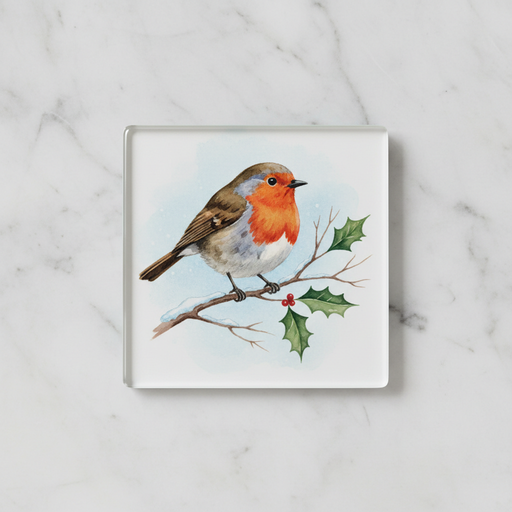 Robin Redbreast glass coaster