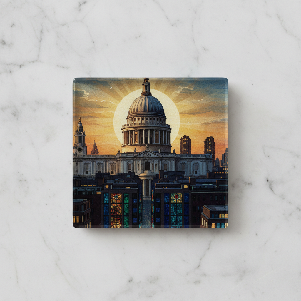St Paul's Cathedral glass coaster
