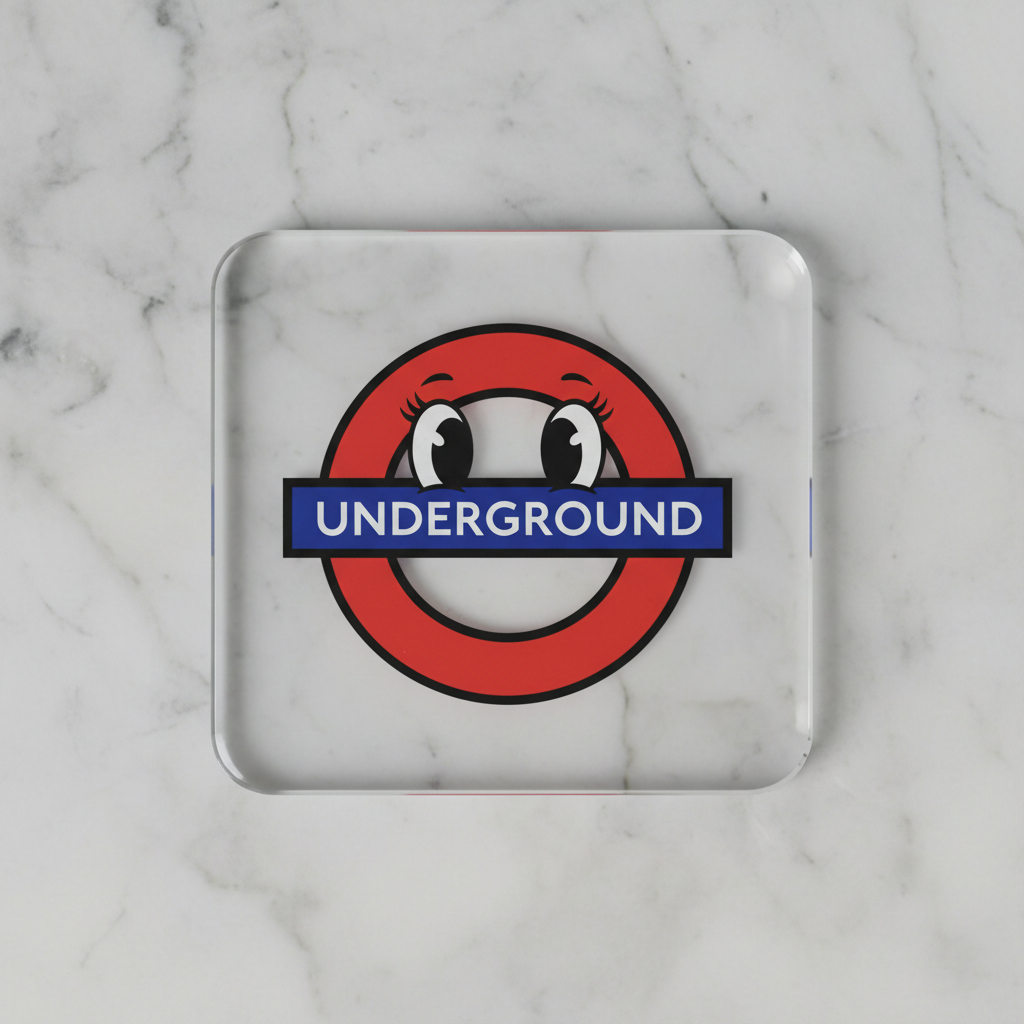 Underground Sign glass coaster